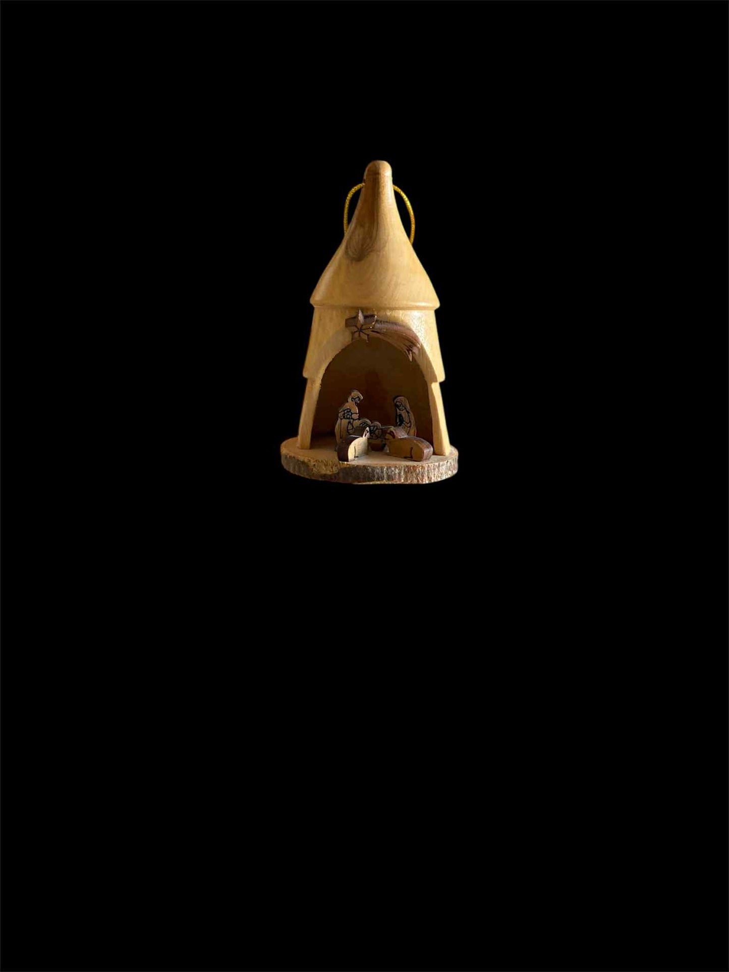 olive wood grotto ornament