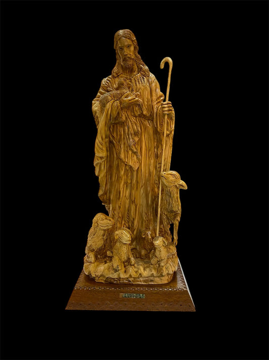 The good shepherd olive wood