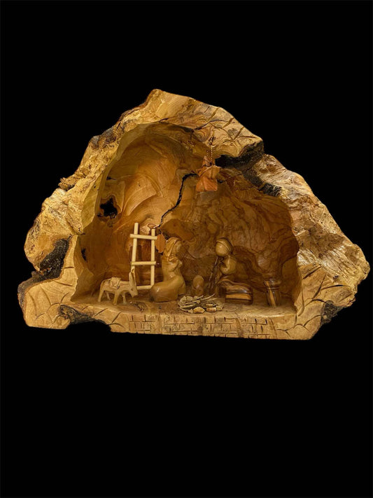 Olive wood faceless grotto